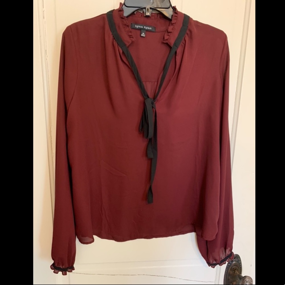 Ruffle blouse w/ gold details